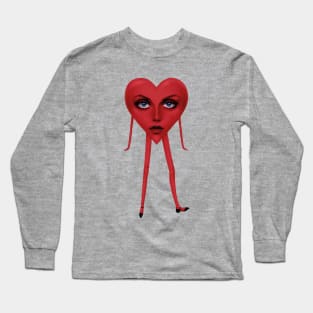 Red Twiggy Heart of 1966 Long Sleeve T-Shirt